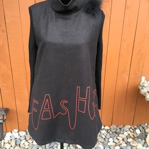 Fun Wool lined Swanky Sweater Arm fur fluff Dress